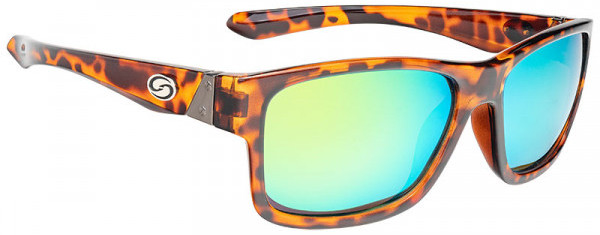 Strike King SK Pro Zonnebril - Shiny Tortoiseshell Frame / Multi Layer Green Mirror Amber Base Glasses