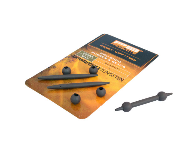 PB Products Downforce Tungsten Heli-Chod Rubber & Beads (3 stuks) - Silt