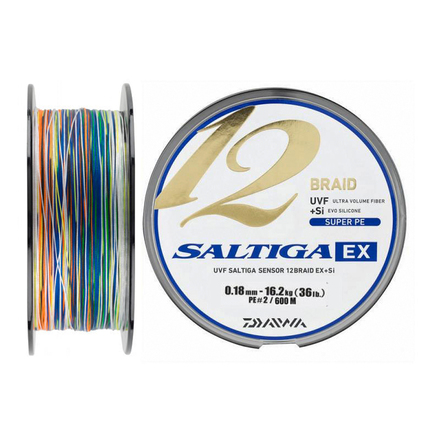 Daiwa Saltiga 12 EX+Si Gevlochten Lijn Multi Colour 600m