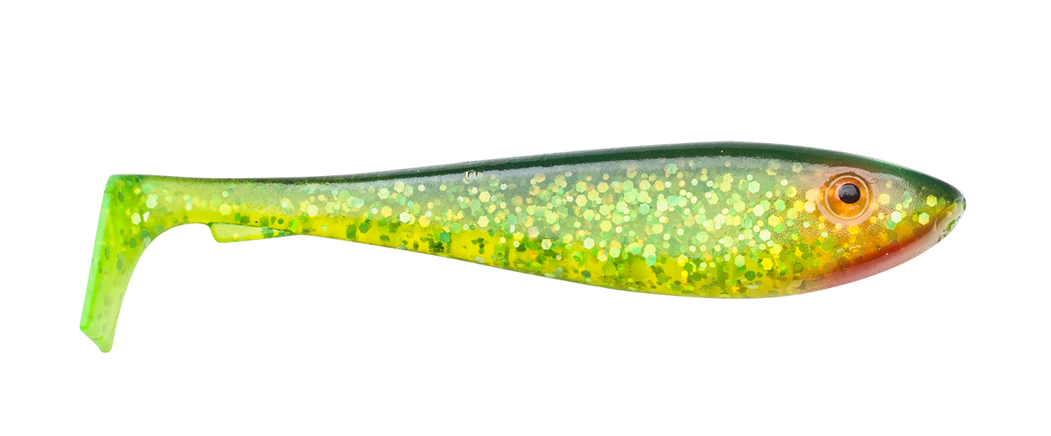 Svartzonker McRubber Shad 9cm (6 stuks) - Black n' Chartreuse