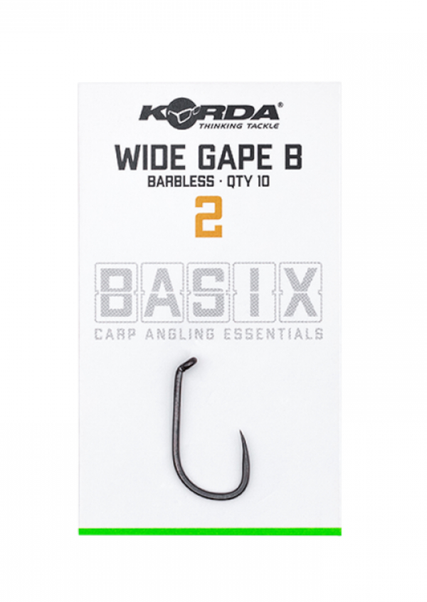 Korda BASIX Wide Gape haak - Korda Basix Wide Gape 2 Barbless (10pcs)