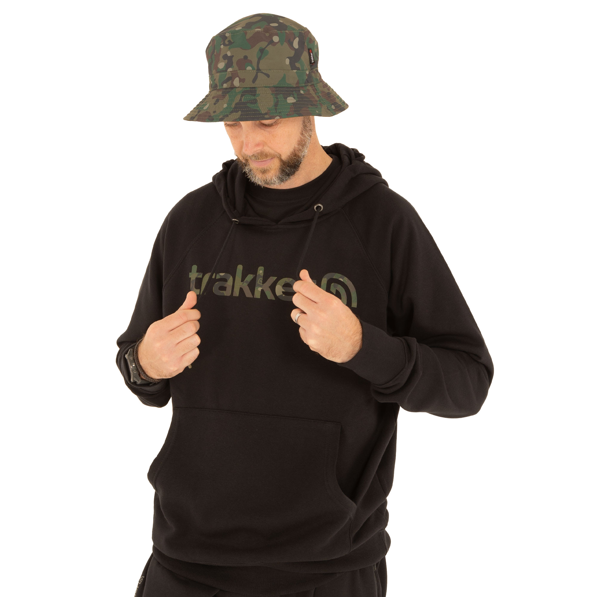 Trakker CR Logo Hoody Black Camo Vistrui