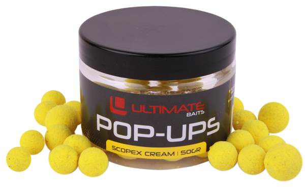 Ultimate Baits Fluo Pop Ups 12+15mm - Yellow Scopex