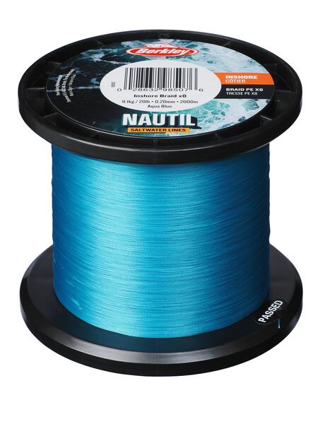 Berkley Nautil Inshore x8 Gevlochten Lijn Aqua Blue 2000m