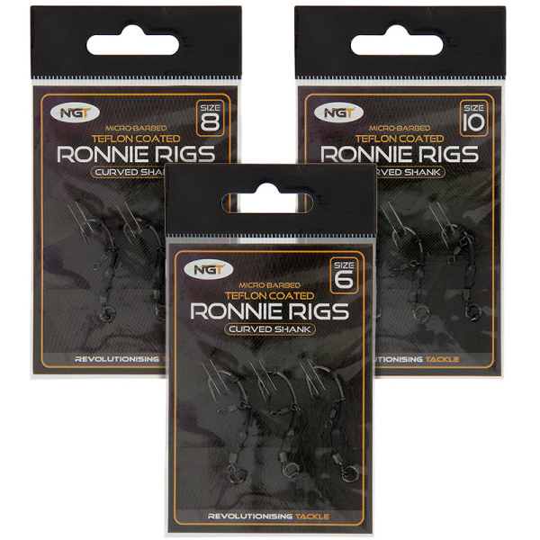 Zeer Complete Carp Tacklebox - NGT Ronnie Rigs - 3 Pack with Teflon Hooks