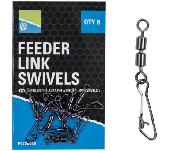 Preston Double Feeder Link Swivels, 8 stuks!