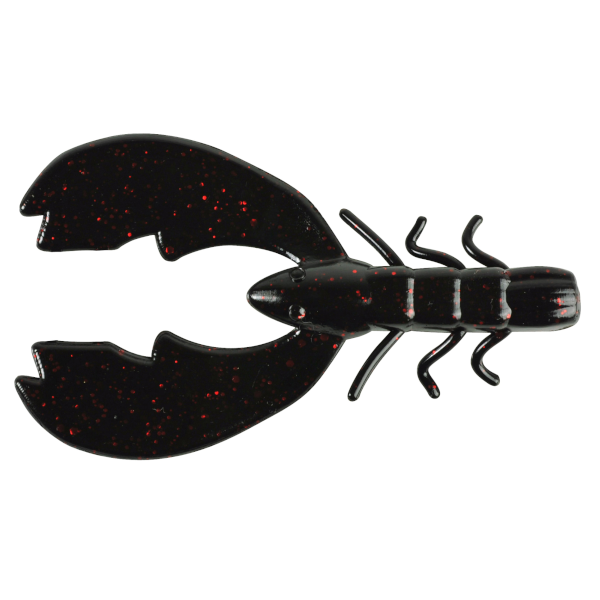 Berkley Powerbait Chigger Craw 4'' 9pcs - Black Red Fleck