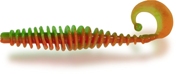 Magic Trout T-worm Twister 5,5cm - Neon Green / Orange