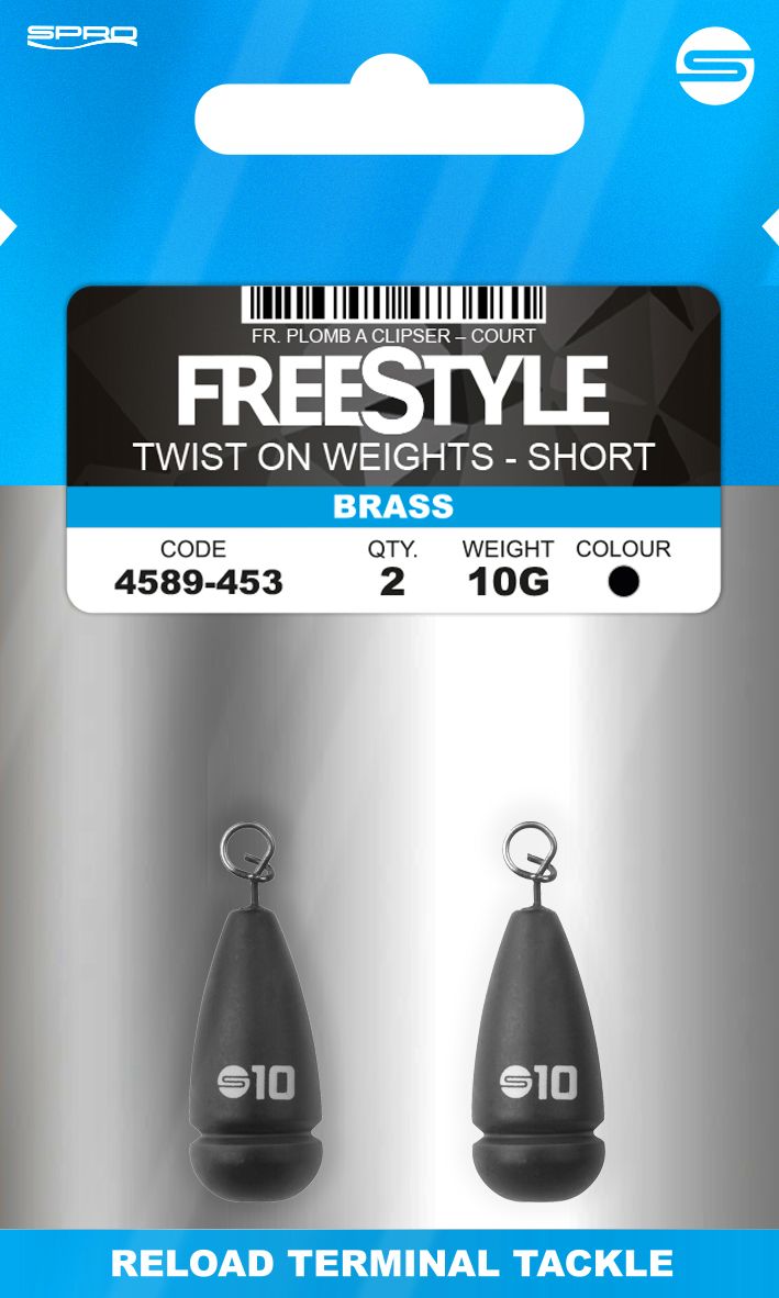 Spro Freestyle Twist On Weights Short Brass (2 stuks)