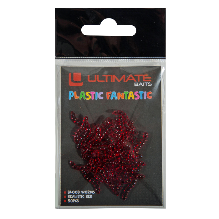 Ultimate Baits Bloodworms Transparant Red Imitatie Aas (50pcs)