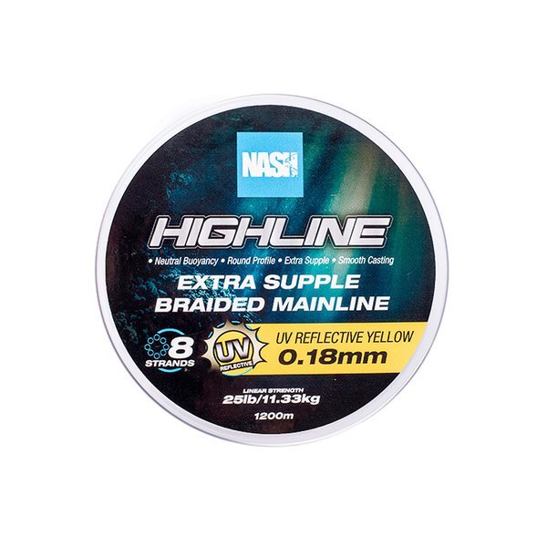 Nash TT Highline Floating Braid UV Yellow Gevlochten Lijn (1200m)