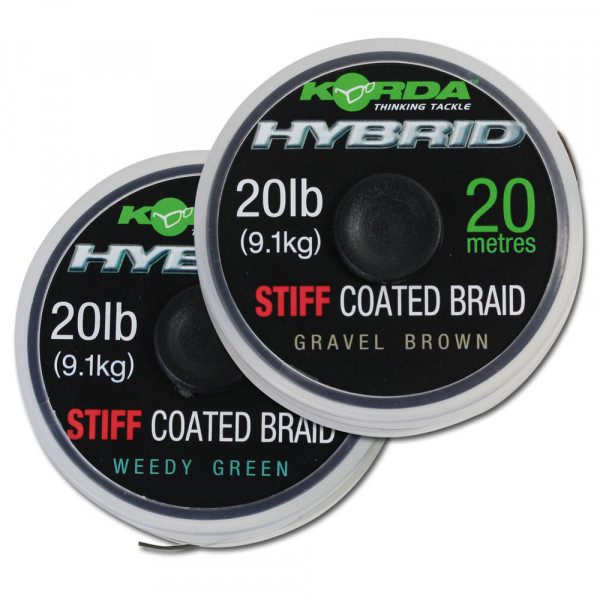 Korda Hybrid Stiff Coated Braid - Gravel Brown (20m)