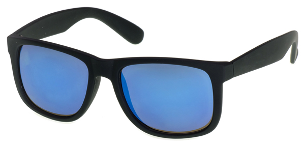 AZ-Eyewear Polarized Classic Sunglasses - Mat black frame/ blue mirror lenses