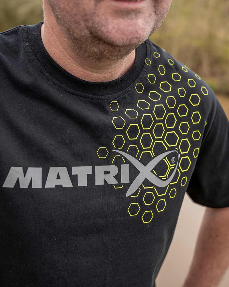 Matrix Hex Print T-Shirt Black