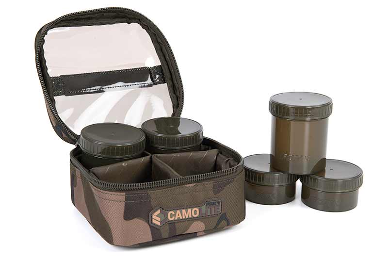 Fox Camolite 6 Pot Hookbait Case (Incl. 6 Potjes)