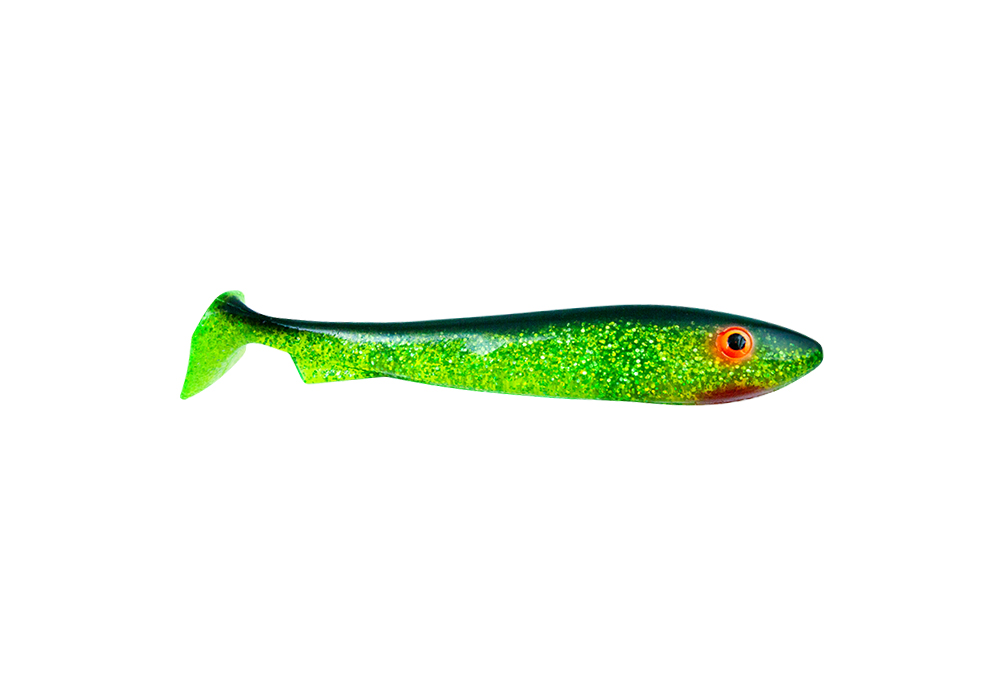 Svartzonker McRubber Offset Shad 19cm (2 stuks) - Black'n Chartreuse