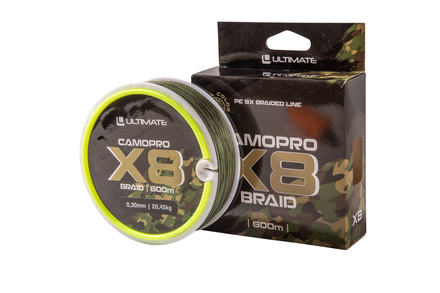 Ultimate Camopro X8 Braid Gevlochten Karperlijn 0.30mm/20.45kg (600m)