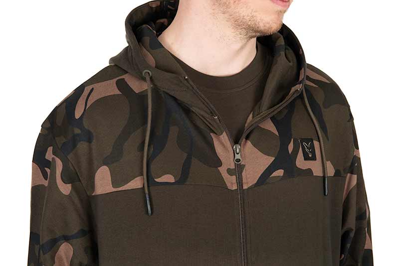 Fox LW Khaki/Camo Split Zip Hoody Visvest