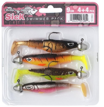 Berkley Sick Swimmer Pre-Rigged Shads 9cm (4 stuks)