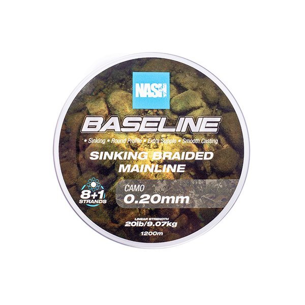 Nash TT Baseline Sinking Braid Camo Gevlochten Lijn (600m)