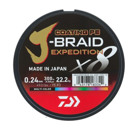 Daiwa J-Braid Expedition Multi-Color X8E Gevlochten Lijn (3000m)