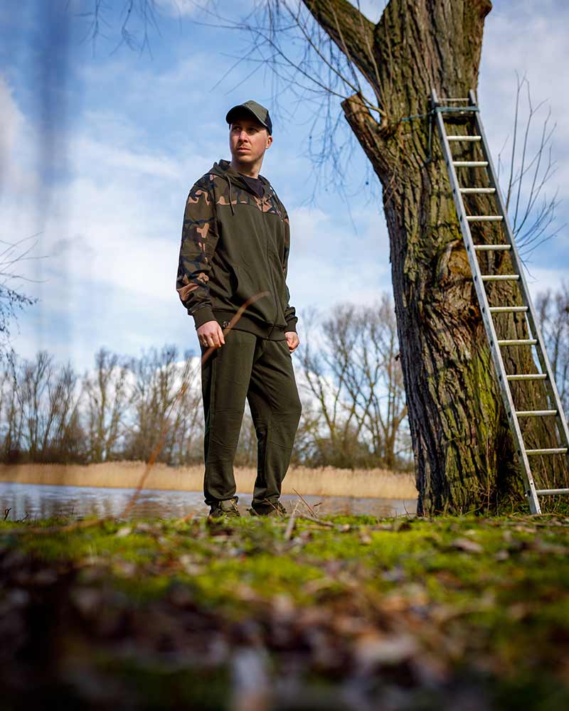 Fox LW Khaki/Camo Split Zip Hoody Visvest