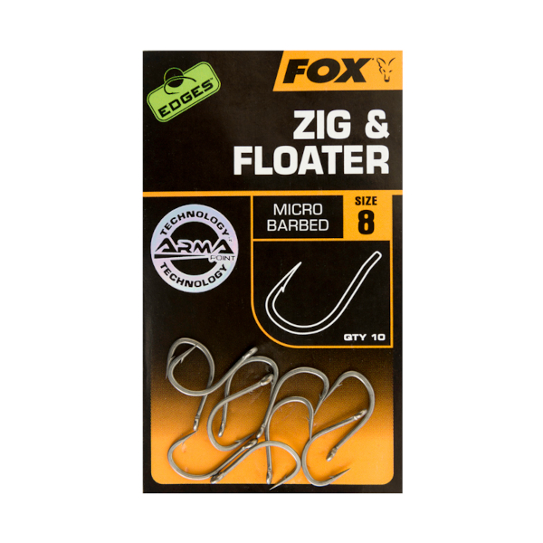 Fox Edges Zig & Floater Hooks - Fox Edges Zig & Floater Hooks Size 8 Micro Barbed