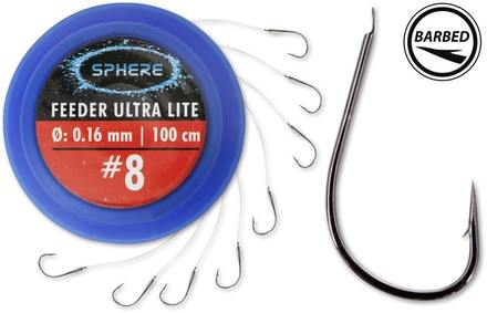 Browning Sphere Feeder Ultra Lite Hooks To Nylon Witvis Onderlijn (8 stuks)