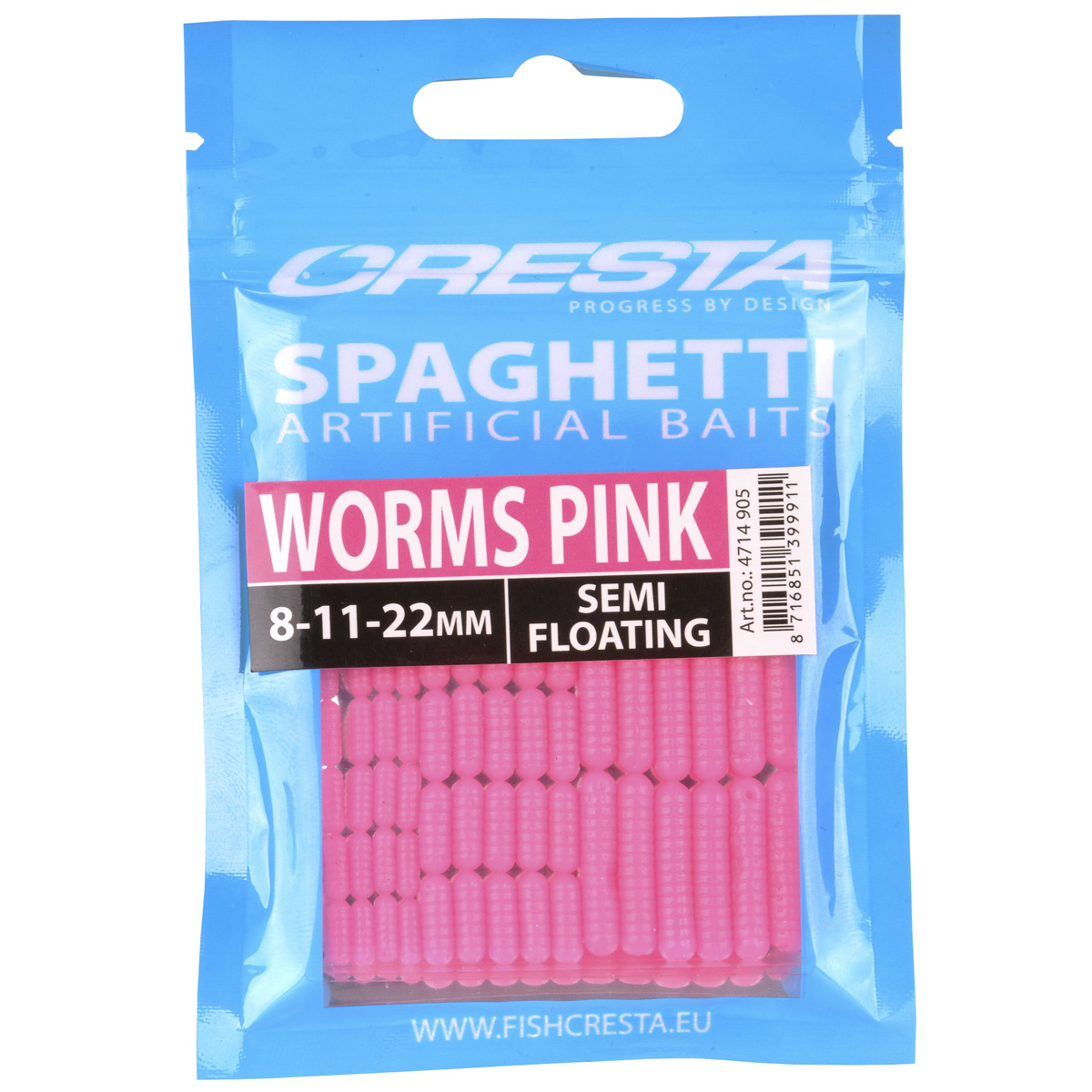 Cresta Spaghetti Worms Imitatie Aas - Pink