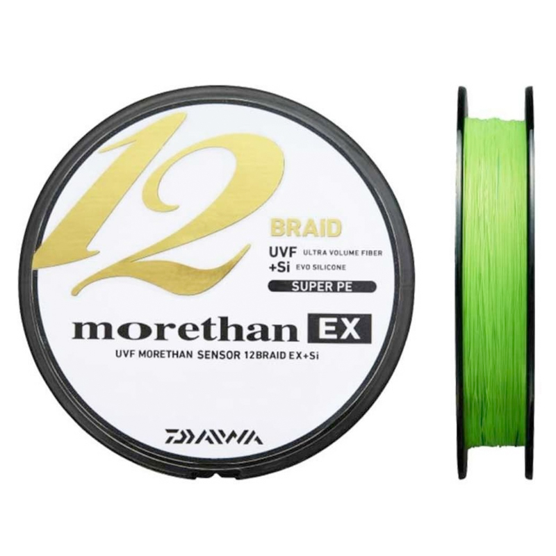 Daiwa Morethan 12 EX+Si Gevlochten Lijn Lime Green 300m