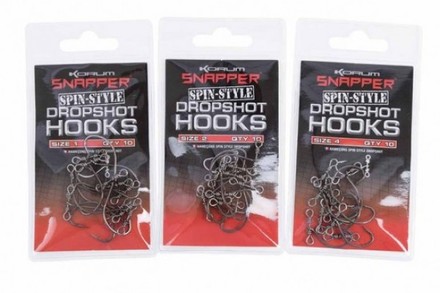 Korum Snapper Dropshot Spin-Style Hooks (10 stuks)