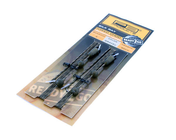 PB Products Ready2Go Silk Ray Naked Chod/Heli Leader 90cm (2 stuks)