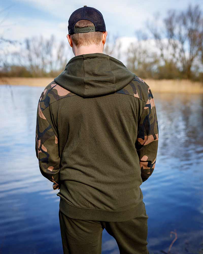 Fox LW Khaki/Camo Split Zip Hoody Visvest