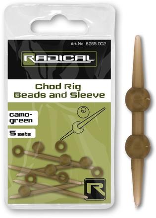 Radical Chod Rig Beads And Sleeve Camo-Green (10+5 stuks)