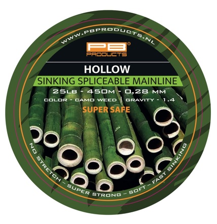 PB Products Hollow Braid Gevlochten Lijn 0.28mm (25lb) 450m Splicable Camo Weed