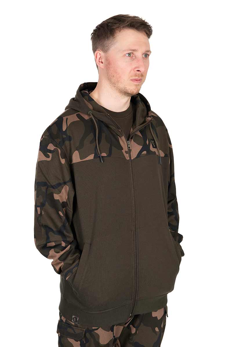 Fox LW Khaki/Camo Split Zip Hoody Visvest