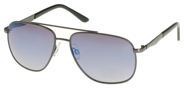 AZ-Eyewear Polarized Pilot Sunglasses - Pilot 1, Grey metal frame/blue mirror lenses