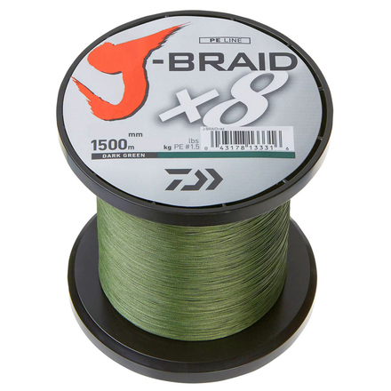 Daiwa J-Braid X8 Gevlochten Lijn Dark Green 1500m