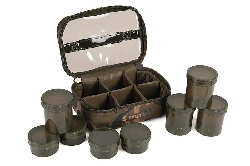 Fox Camolite 8 Pot Hookbait Case (Incl. 8 Potjes)