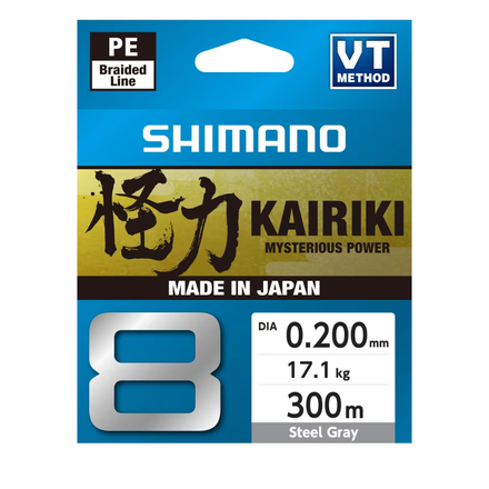 Shimano Kairiki 8 Steel Gray Gevlochten Lijn 0.200mm | 17.1kg (300m)