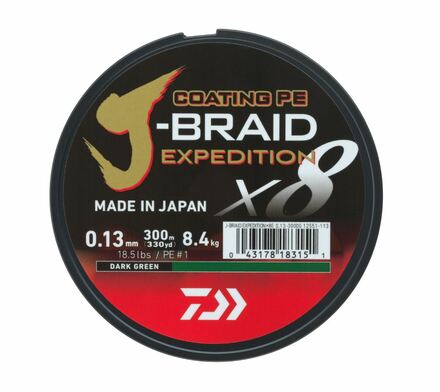 Daiwa J-Braid Expedition X8E Gevlochten Lijn Dark Green (150m)