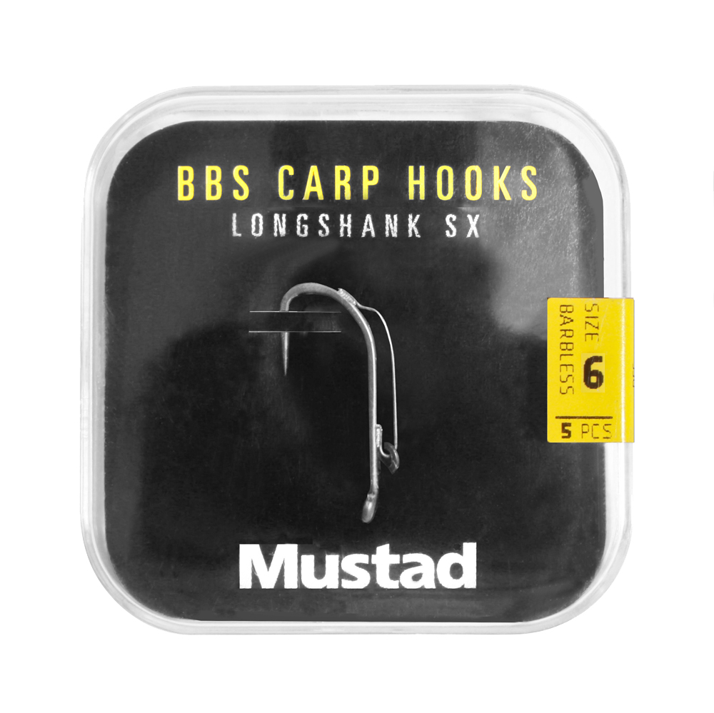 Mustad Long Shank 40 Carp Hooks Pack Karperhaken (6 packages + Multi Box)