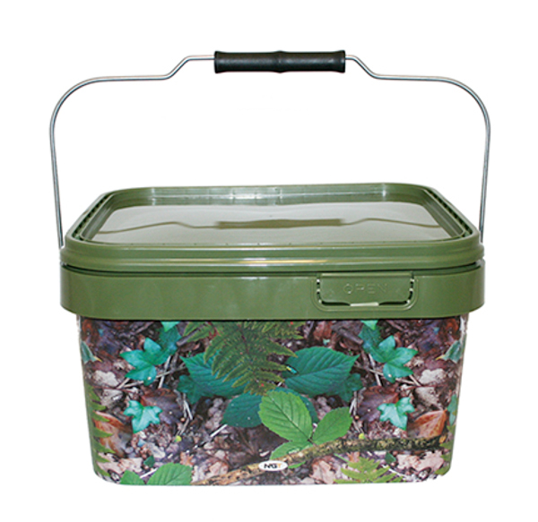 Carp Tacklebox, boordevol met topproducten voor het karpervissen! - NGT Camo Square Bucket 5L