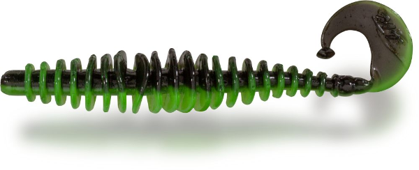 Magic Trout T-worm Twister 5,5cm - Neon Green / Black