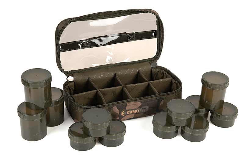 Fox Camolite 12 Pot Hookbait Case (Incl. 12 Potjes)