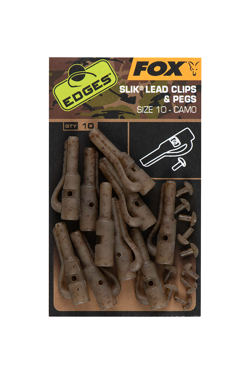 Fox Edges Camo Silk Lead Clip + Pegs Maat 10 (10 stuks)