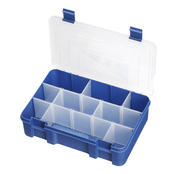 Panaro Tacklebox Blauw met Transparant deksel - 197, 1-9 compartimenten, 276x188xH75 mm