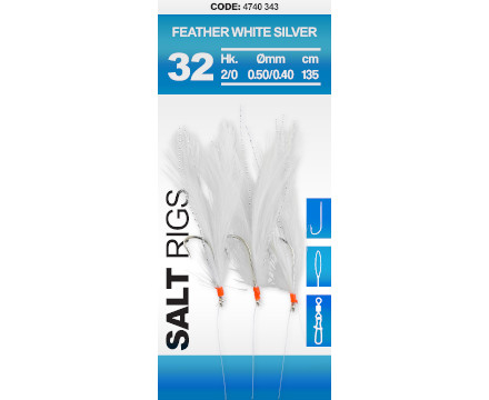 Spro Salt Rig Feather  #2/0 - White Silver
