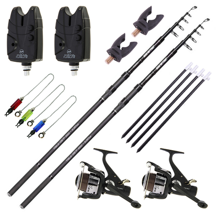 Spro Governor Carp Tele Set met hengels, molens, beetmelders en accessoires!