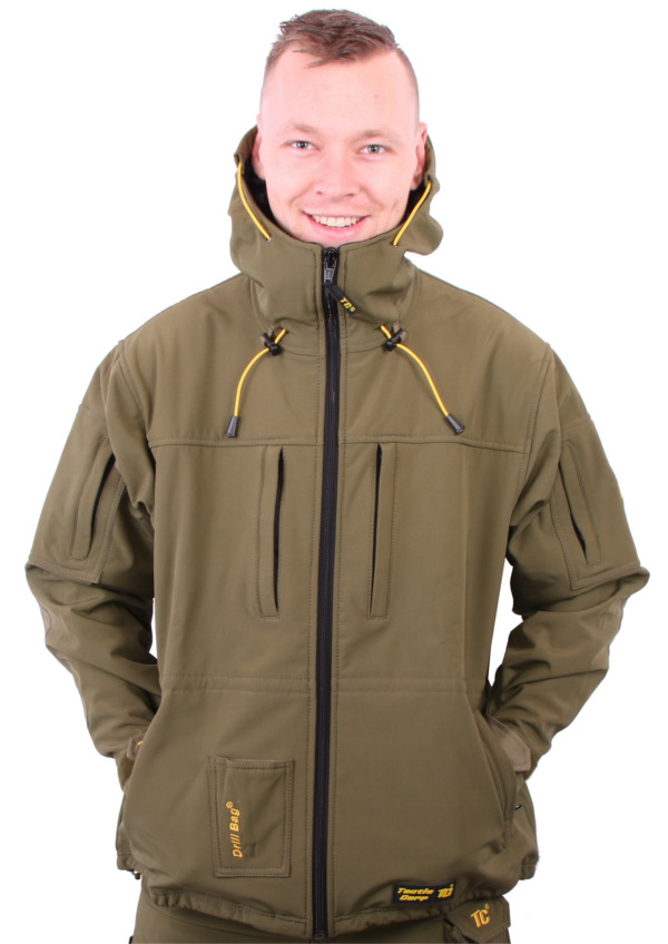 Tactic Carp Softshell Parka with Drill-bag - Olive